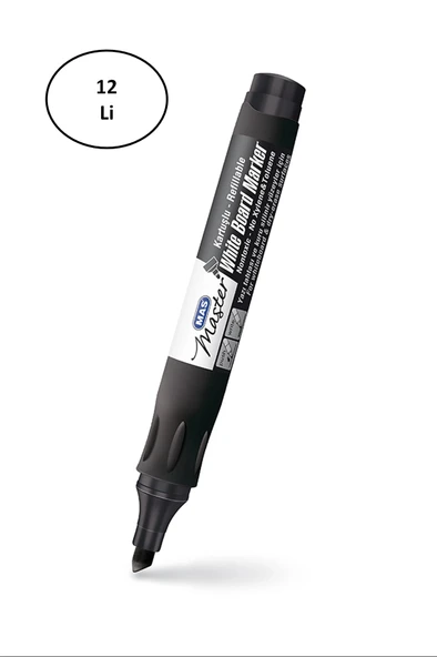 Mas 6412 Beyaz Tahta Kalemi 12'li Siyah ürün görseli 1