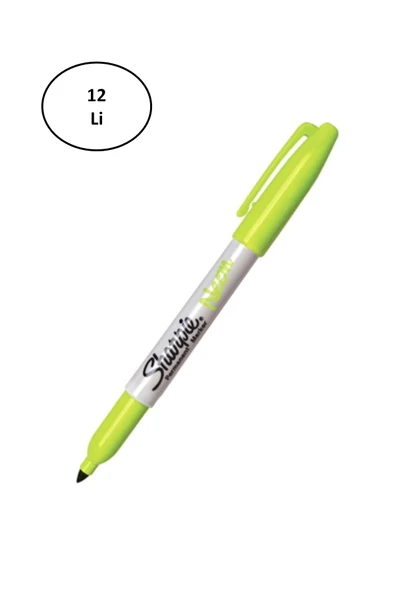 Sharpie Markör 12 Li Permanent Neon Fosforlu Yeşil 12'li ürün görseli 1