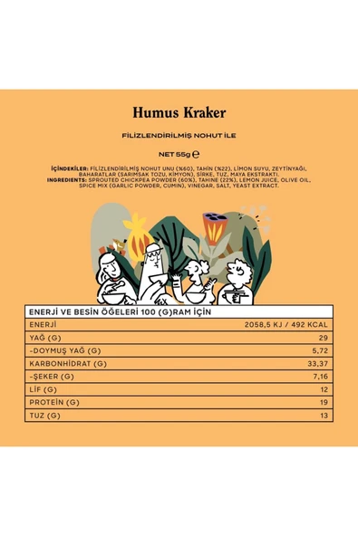THE GOOD WILD Glütensiz, İlave Şekersiz Humus Kraker 55 G - 2
