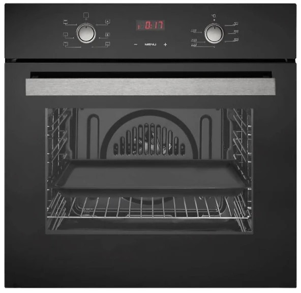 EMİNÇELİK DİJİTAL SİYAH CAM 6 PRG TURBO FANLI 5 GÖZLÜ OCAKLI ANKASTRE SET