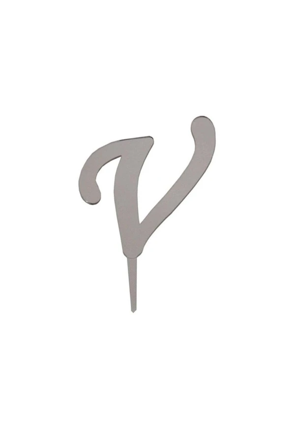 Aynalı Gümüş Pleksi V Harfi