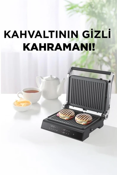 Torima TG-PRO500 Siyah 2000W Dijital Ekranlı Tost & Izgara Makinesi Çıkarılabilir Plaka - Resim 3