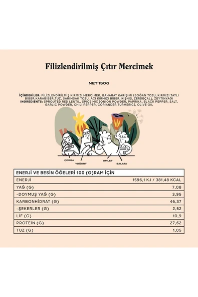 THE GOOD WILD Glütensiz Filizlendirilmiş Çıtır Mercimek 150 G - 3