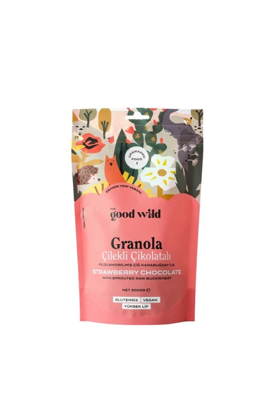 THE GOOD WILD Glütensiz Granola Çilekli Çikolatalı 300 G