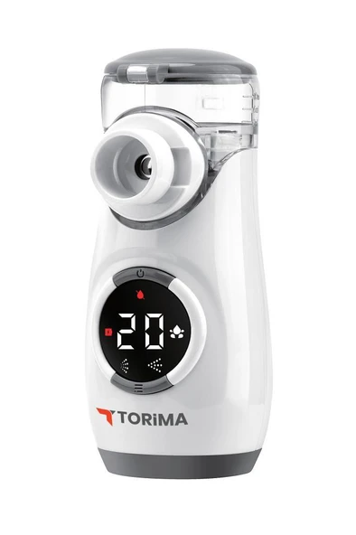 Torima CNB69008 Beyaz Sessiz Kademeli Dijital Ekranlı USB Şarjlı Mesh Nebulizatör Cihazı - Resim 4