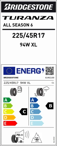 Bridgestone 225/45R17 94W Xl M+S Sfm Turanza All Season 6 Oto 4Mevsim Lastiği (Üretim Yılı:2025) - Resim 4