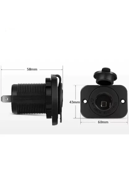Oto Çakmak Fiş Çakmaklık Dişi Pano Tip 30Mm Şase Monteli 1 Adet - 3
