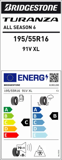 Bridgestone 195/55R16 91V Xl Turanza All Season 6 Oto 4Mevsim Lastiği (Üretim Yılı:2024) - Resim 4