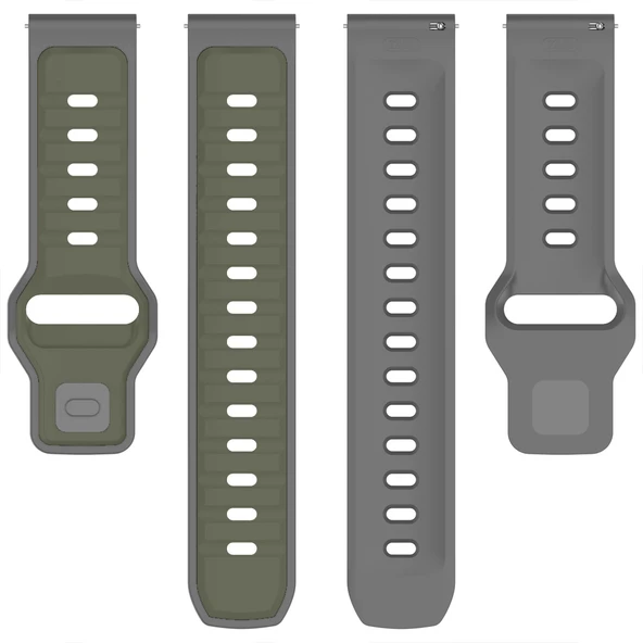 Huawei Watch GT5 Pro 46mm İle Uyumlu Çift Renkli Spor Silikon Kordon Nefes Alabilir Konforlu  Yeşil - Resim 5