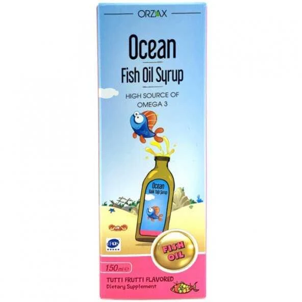 Orzax Ocean Tutti Frutti Karışık Meyve Aromalı Balık Yağı Şurup 150 ml ürün görseli 1