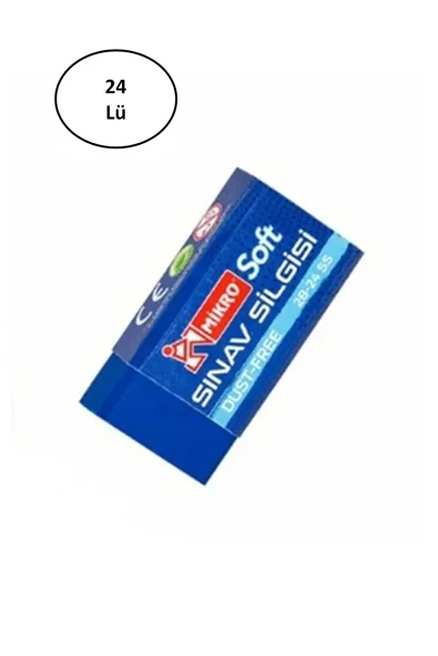 Mikro 2b-24ss Soft Dust-free Mavi Sınav Silgisi 24'lü ürün görseli 1