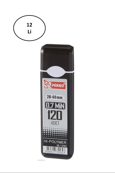 Mikro M-1260 60Mm Kurşun Kalem Ucu 0.7Mm 12'li ürün görseli 1