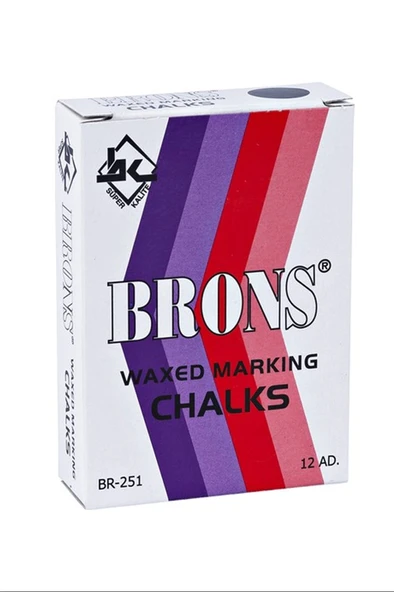 Brons Tebeşir Yuvarlak Yağlı Siyah 12'li - 2