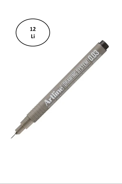 Artline 2303 0.03 Siyah Çizim Kalemi 12'li ürün görseli 1