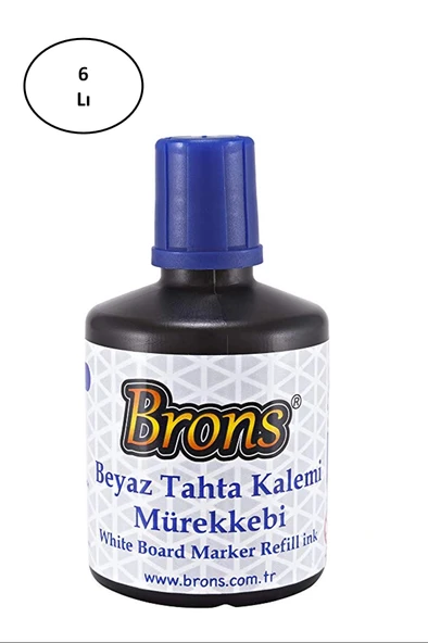 Brons Tahta Kalem Mürekkebi Mavi 100 CC 6'lı - 1