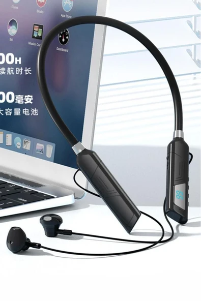 Digital Göstergeli 120 Saat Bekleme Süreli Kablosuz Bluetooth Boyunluk Kulaklık 5.1 - 2
