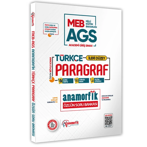 MEB-AGS Güncel Türkçe Anamorfik Paragraf Soru Bankası Yeni Müfredat Konu Özetli Çözümlü - 1