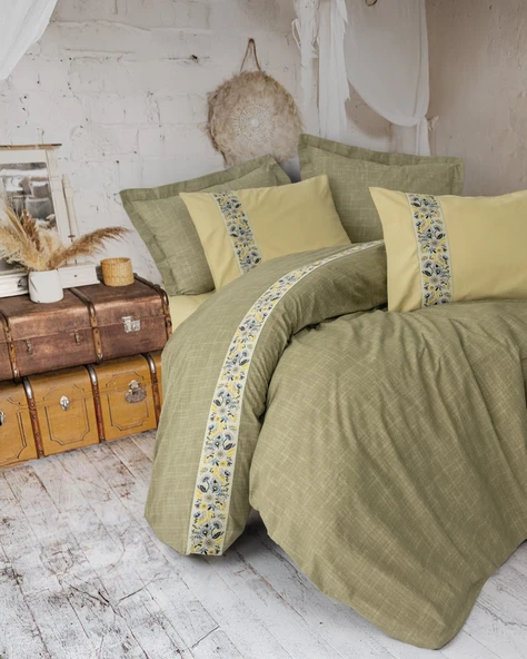 Cotton Box Folk Art Çift Kişilik Nevresim Takımı Rayen Lacivert ürün görseli