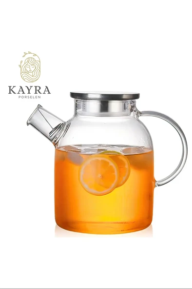 Çelik Kapaklı Borosilikat Cam Demlik 1500ML Royaleks-CM-2003 - Resim 2