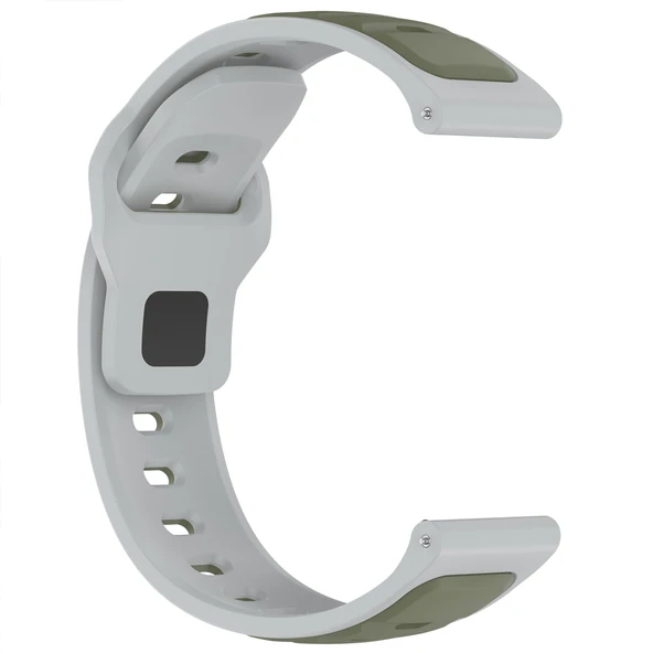 Huawei Watch GT5 Pro 46mm İle Uyumlu Çift Renkli Spor Silikon Kordon Nefes Alabilir Konforlu  Yeşil - Resim 3