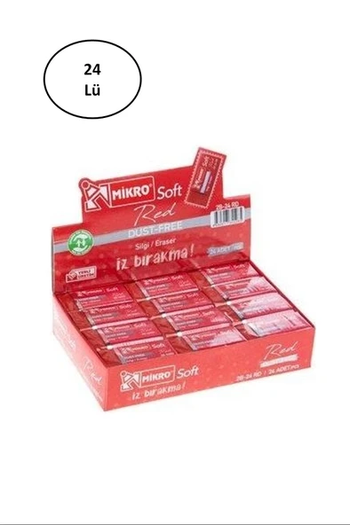 Mikro Silgi Soft Kırmızı 2b 24RD 24'lü ürün görseli 1