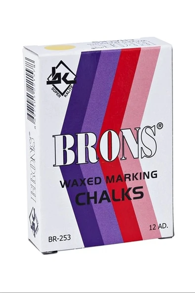 Brons Marka Tebeşiri Yağlı Sarı Renk 12 Li - Resim 2