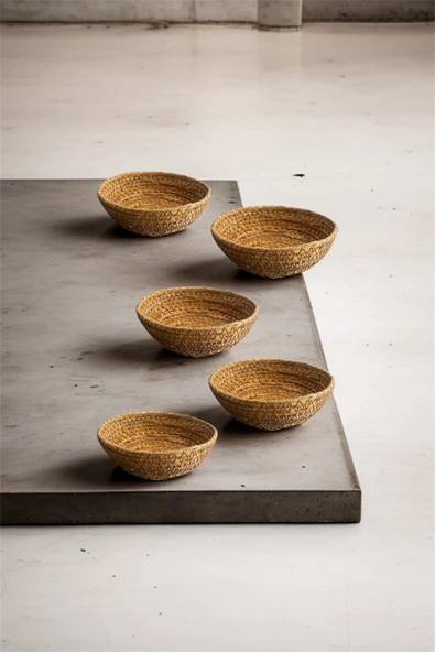 5'li Hasır Örgülü Çerezlik - Resim 2