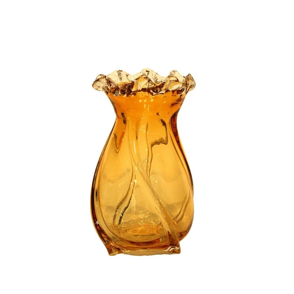 Lucky Art Cam Amber Boğumlu Kç Vazo 12x12x19cm ürün görseli