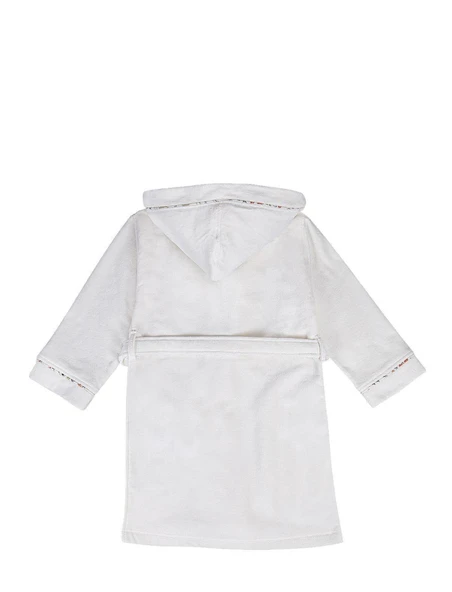 Ecocotton Dagi Erkek Çocuk Bornoz %100 Organik Pamuk Nakışlı Ekru 3-4 Yaş - Resim 2