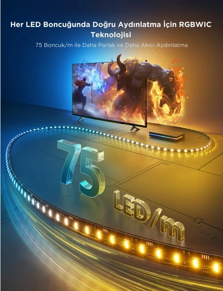 Govee AI Sync Box 2 75-85 Inç TV Arkası LED Aydınlatma - Resim 2