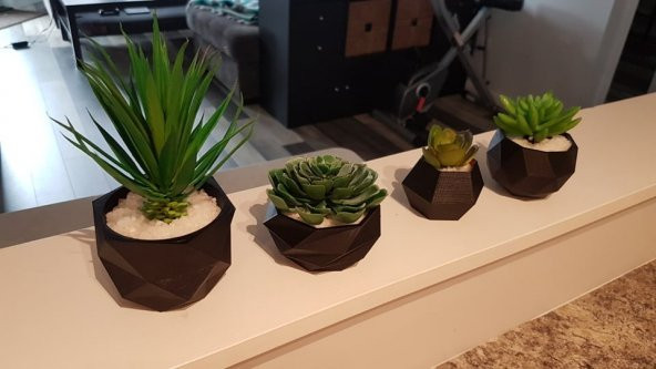 Saksı Süslü Çiçek Bitki Dekor Teras Bahçe Balkon Saksısı  Obje - 8