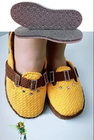 3 Çift Delikli Eva Keçe Panduf Hobi Örgü Patik Tabanı 3 Katlı Konforlu Patik Tabanlığı Kaydırmaz - 2