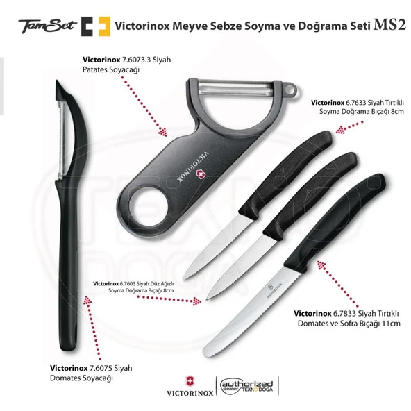 Victorinox Meyve Sebze Soyacak ve Doğrama Bıçağı Seti MS2 ürün görseli 1