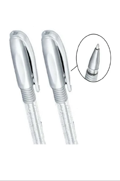 Pensan Glitter Simli Jel Kalem 1 Mm Gümüş 12'li - 2