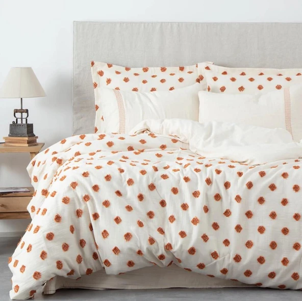 Ecocotton İmre Nevresim Takımı %100 Organik Pamuk Müslin Kiremit CK ürün görseli