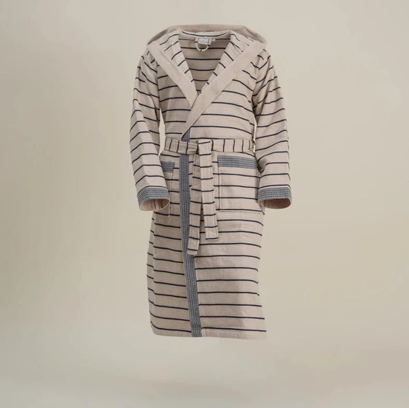 Ecocotton Arden Erkek Bornoz %100 Organik Pamuk Kenevir Karışımlı Bornoz Lacivert M ürün görseli