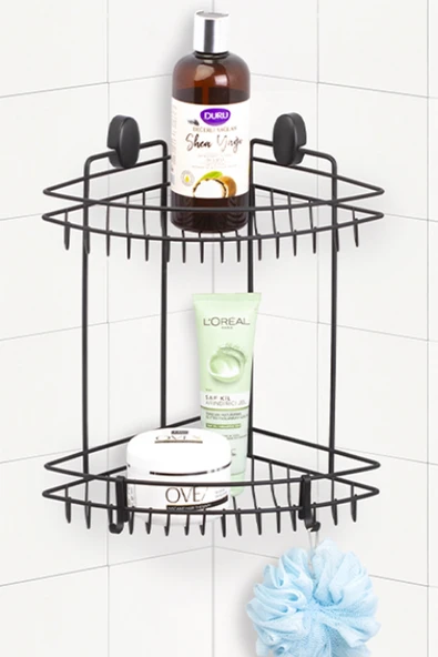 Üçgen Köşelik Pasifik İki Katlı 22 Cm Dübelli Siyah Royaleks-DS-734 - 2