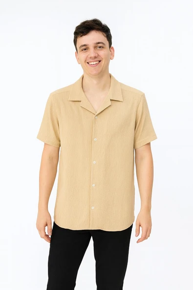 CLASSİCS MEN Erkek Pamuklu Yazlık Kısa Kollu Gömlek 7375 - Resim 9