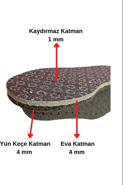 3 Çift Delikli Eva Keçe Panduf Hobi Örgü Patik Tabanı 3 Katlı Konforlu Patik Tabanlığı Kaydırmaz - 4