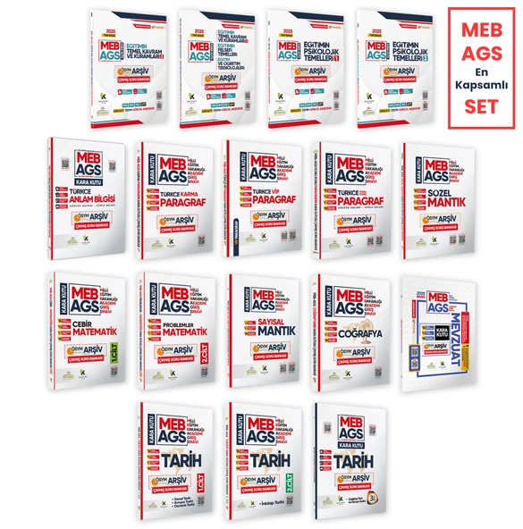 MEB-AGS Kara Kutu ÖSYM Çıkmış Soru Bankası EN Kapsamlı FULL ALTIN PAKET Konu Özetli Çözümlü SET ürün görseli 1