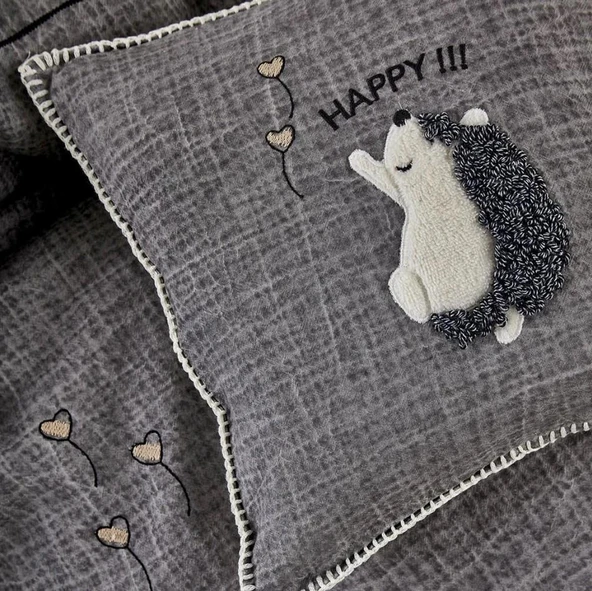 Ecocotton Migala Organik Bebek Nevresim Takımı Gri TK - Resim 2