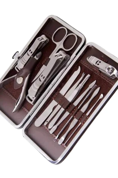 12 Parça Manikür Pedikür Seti Tırnak Bakımı Nasır Temizleme El Ayak Bakımı - Resim 5