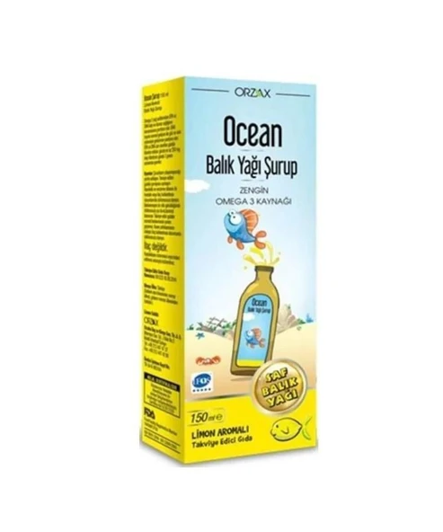 Orzax Omega 3 Limonlu Balık Yağı Şurubu 150 ml ürün görseli 1