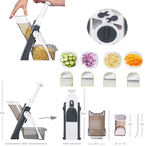 9 Kademeli Hazneli Vantuzlu Kaymaz Otomatik Rende Jülyen Kesici Patates  Havuç Rendesi - Resim 5