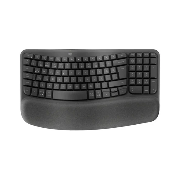 Logitech Wave Keys Ergonomik Kablosuz Klavye Q TR Siyah 920-012311 ürün görseli 1