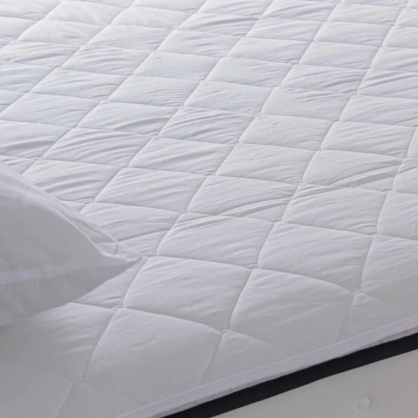 Homedius Daily Vatka Kapitoneli %100 Pamuk Yatak Koruyucu Alez Beyaz 150x200 - 12