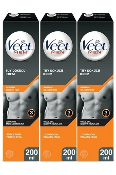 Veet Men Erkekler İçin Tüy Dökücü Krem 200 ml x3