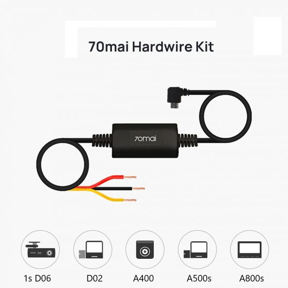 70mai UP02 Park Gözetim Modu Kablosu Up02 A800 /A500s / D07/ D08 / D05 / A400 Hardware Kit - 4