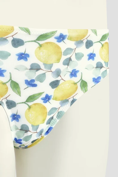 Renkli Lemon Tek Alt Bikini - Resim 3