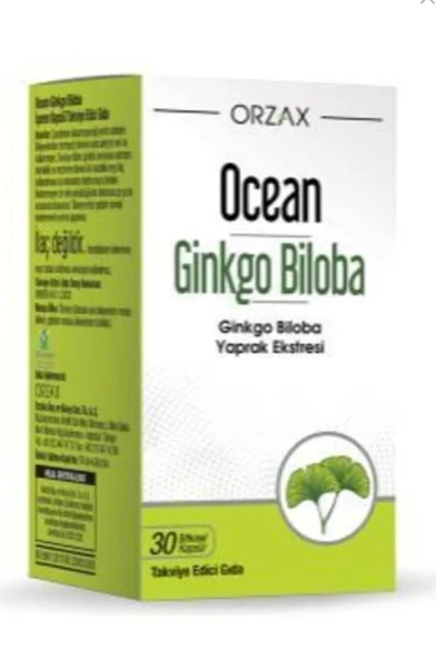 Orzax Ocean Ginkgo Biloba Takviye Edici Gıda 30 Bitkisel Kapsül - 1